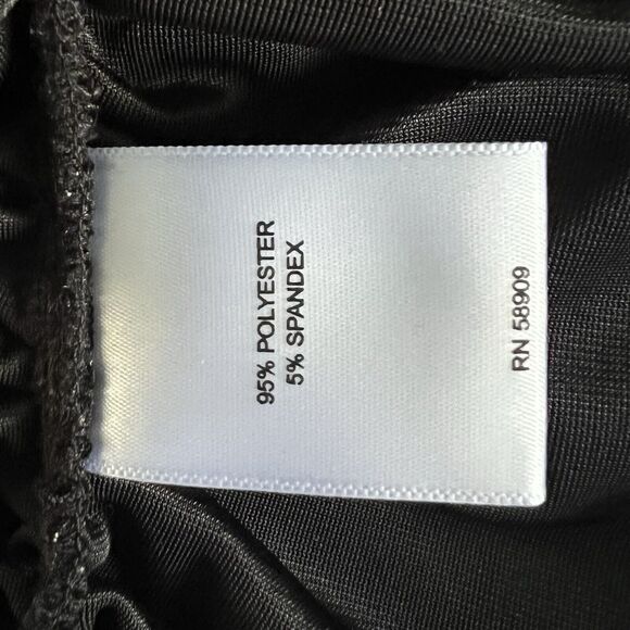 NWT Gibson Latimer Black Velvet Silver One Shoulder Asymmetric Ruched Midi Dress - Picture 6 of 6